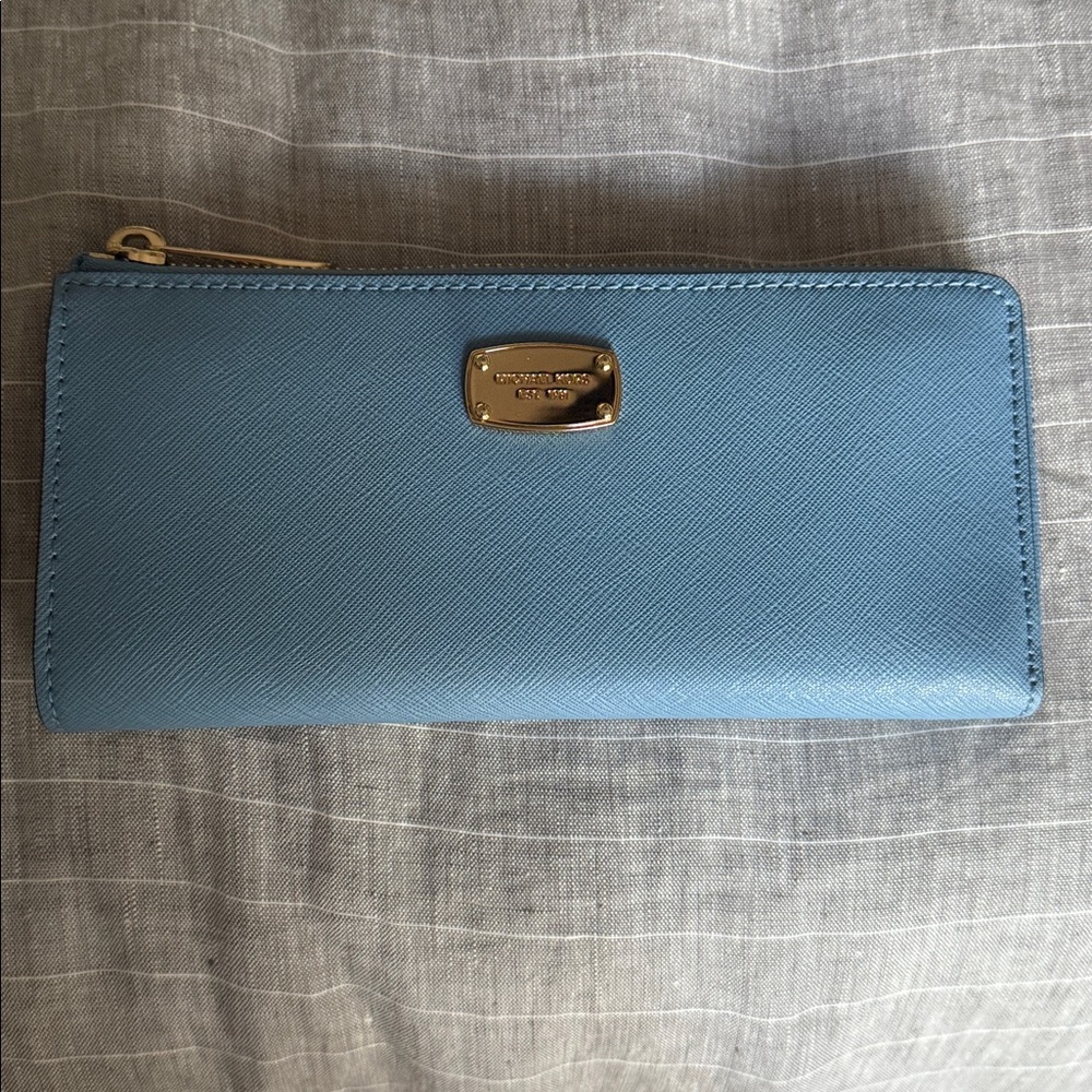 Michael Kors Teal Wallet with Gold Accent